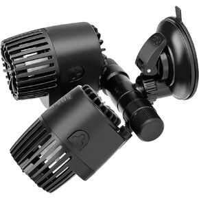 AQQA Aquarium Wave Maker,8W/12W/20W/25W Suction Cup Fish Tank Double Powerhead Pump，110V/60Hz Ultra Quiet Submersible Circulation Pump,360°+180°Adjustable For Freshwater Saltwater (12W 3170GPH)