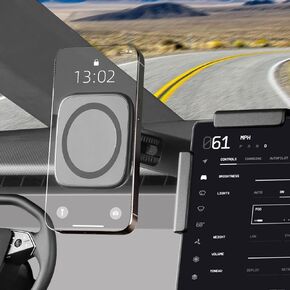 Magnetic Phone Holder for Tesla Cybertruck 2024, Adjustable Phone Mount for Cybertruck Accessories Compatible Phone with Magnetic Ring