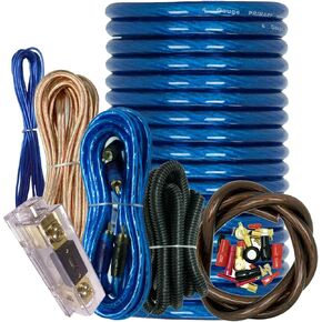SOUNDXTREME SX-BCC4AB-BLUE Complete 3300 Watts 4 Gauge Amp Kit Amplifier Install Wiring Kit Inline AGU Fuse Holder & 80A Fuse and All The Accessories Included