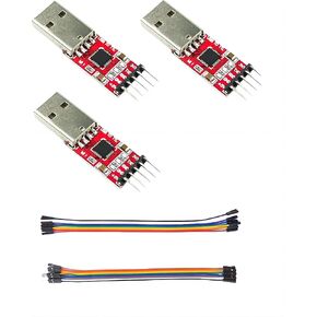 3 قطعة وحدة CP2102 USB إلى TTL 5PIN وحدة المنفذ التسلسلي لـ UART STC 3.3 فولت و5 فولت مع سلك دوبونت