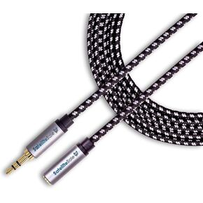 SatelliteSale Auxiliary 3.5mm Audio Jack Male to Female Digital Stereo Aux Extension Cable Universal Wire Black/White Nylon Cord 100 feet