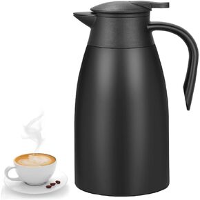 68 oz Thermal Coffee Carafe Stainless Steel, Insulated Coffee Carafe - Double Walled Vacuum Coffee Thermos Water Beverage Dispenser for Keeping12 Hour Hot/24 Hour Cold Water, Thermal carafe (Blake)