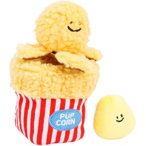 Dog Toy Popcorn Plush Toy Set for Small and Medium Dogs Cats Puzzle Toy Cute Chew Toy for Pets (set of 4)