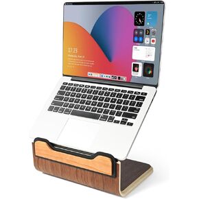 حامل كمبيوتر محمول خشبي للمكتب، حامل كمبيوتر محمول للمكتب، حامل MacBook، حامل iPad للمكتب، حامل كمبيوتر محمول خشبي لأجهزة الكمبيوتر المحمولة حتى 15 بوصة، حامل MacBook/Surface pro in Kuwait