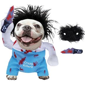 Deadly Dog Clothes, Dog Halloween Costumes Chucky Dog Costume Halloween Costumes for Dogs, Cute Dog Cosplay Halloween Christmas Funny Costume Dog Clothes Party Costume