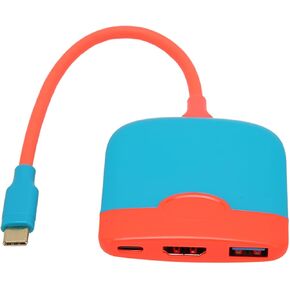 Portable TV Docking Station with USB3.0 Port 100W PD 4K HD Multimedia Interface Adapter Hub Dock for Switch Tablet Computer