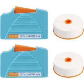 Fiber Optic Cleaning Box - FTTH Fiber Optic Cleaner for FC & SC & LC End Faces & Optical Connectors -Over 500 Times of use Anti Static Clean Tool come with Replacement Core, Blue (2 Pack) in Saudi Arabia
