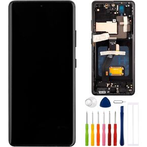 TFT digital Display Compatible with Samsung Galaxy S21 Ultra 5G SM-G998B SM-G998U 6.8" LCD Display Touch Screen Assembly with Tools Fingerprint recognition is not supported（with Frame）