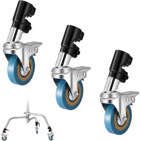 3 عبوات عجلات دوارة للحامل C بقطر 85 مم هيكل معدني متين مع قاعدة مطاطية مناسبة لقطر الساق 25 مم حامل إضاءة للتصوير الفوتوغرافي حامل C لتصوير فيديو الاستوديو in Kuwait