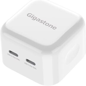 Gigastone Dual Port USB C Charger 35W GaN Power PD3.0 Fast Charger for iPad mini/pro/iPhone 16 Pro Max/16 plus/15/14/13/12/Samsung Galaxy S24/S23/S22/Bluetooth Device/E-Book/Switch/Apple Watch/AirPods