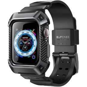 SUPCASE [مصمم Unicorn Beetle Pro لسلسلة ساعات Apple 7/6/SE/5/4 [45/44 مم]، حافظة واقية متينة مع أشرطة حزام (أسود ثلجي) in Kuwait