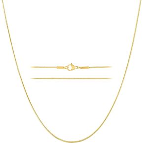 KISPER 24k Gold Snake Chain Necklace – Thin, Dainty, Gold Plated Stainless Steel Jewelry for Women & Men with Lobster Clasp
