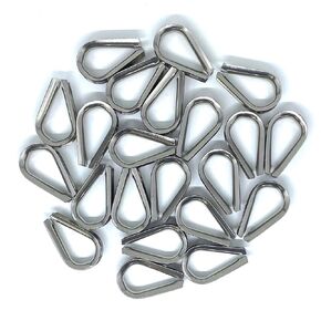 50 PCS M3 Stainless Steel Thimble for 1/8 Inches Diameter Wire Rope