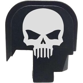 BASTION Laser Engraved Rear Butt Cover Back Plate for Smith & Wesson M&P 9/40 Shield SUBCOMPACT ONLY Tactical Skull