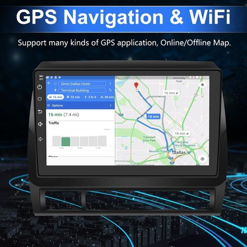 راديو سيارة Android 13 متوافق مع Toyota Tacoma 2005-2015 مع CarPlay Android Auto، ستيريو 9 بوصة مع GPS/FM/WiFi/USB/SWC 2GB+32GB in Kuwait