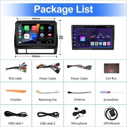 راديو سيارة Android 13 متوافق مع Toyota Tacoma 2005-2015 مع CarPlay Android Auto، ستيريو 9 بوصة مع GPS/FM/WiFi/USB/SWC 2GB+32GB in Kuwait