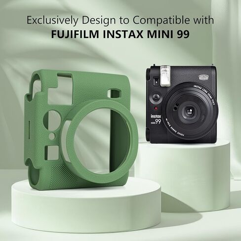 Camera Case Compatible with Fujifilm Instax Mini 99 Instant Camera, Silicone Cover for Instax Mini 99, Protective Case with Bold Vivid Color - Classic Black in Kuwait
