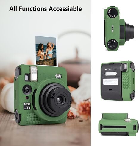 Camera Case Compatible with Fujifilm Instax Mini 99 Instant Camera, Silicone Cover for Instax Mini 99, Protective Case with Bold Vivid Color - Classic Black in Kuwait