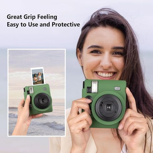 Camera Case Compatible with Fujifilm Instax Mini 99 Instant Camera, Silicone Cover for Instax Mini 99, Protective Case with Bold Vivid Color - Classic Black in Kuwait