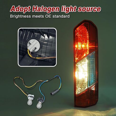 Tail Lights Compatible with Ford Transit 150 250 350 350HD 2015-2023 Rear Lamp With New Bulbs and Harness (Left Driver Side) in Saudi Arabia