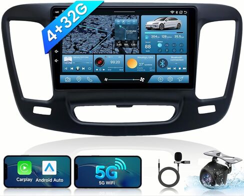راديو السيارة لسيارة Jeep Chrysler 200 200C 200S 2015-2019 - 4G+32G ترقية Android 13 1280 * 800 HD 9 بوصات ستيريو سيارة بشاشة تعمل باللمس مع Carplay اللاسلكي وAndroid Auto، GPS، 5GWiFi، BT، كاميرا احتياطية 1080P in Kuwait