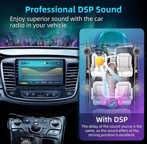 راديو السيارة لسيارة Jeep Chrysler 200 200C 200S 2015-2019 - 4G+32G ترقية Android 13 1280 * 800 HD 9 بوصات ستيريو سيارة بشاشة تعمل باللمس مع Carplay اللاسلكي وAndroid Auto، GPS، 5GWiFi، BT، كاميرا احتياطية 1080P in Kuwait