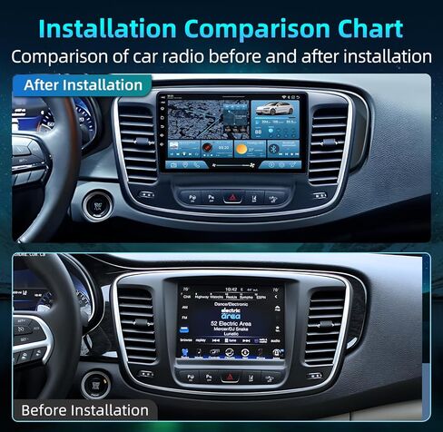 راديو السيارة لسيارة Jeep Chrysler 200 200C 200S 2015-2019 - 4G+32G ترقية Android 13 1280 * 800 HD 9 بوصات ستيريو سيارة بشاشة تعمل باللمس مع Carplay اللاسلكي وAndroid Auto، GPS، 5GWiFi، BT، كاميرا احتياطية 1080P in Kuwait