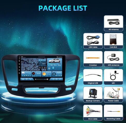 راديو السيارة لسيارة Jeep Chrysler 200 200C 200S 2015-2019 - 4G+32G ترقية Android 13 1280 * 800 HD 9 بوصات ستيريو سيارة بشاشة تعمل باللمس مع Carplay اللاسلكي وAndroid Auto، GPS، 5GWiFi، BT، كاميرا احتياطية 1080P in Kuwait