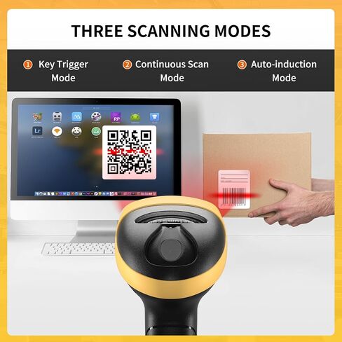 Handheld USB 2D Barcode Scanner Reader for Computers, NetumScan Handheld Wired Automatic QR Bar Code Scanners for Mobile Payment, Store, Supermarket, Warehouse in Kuwait