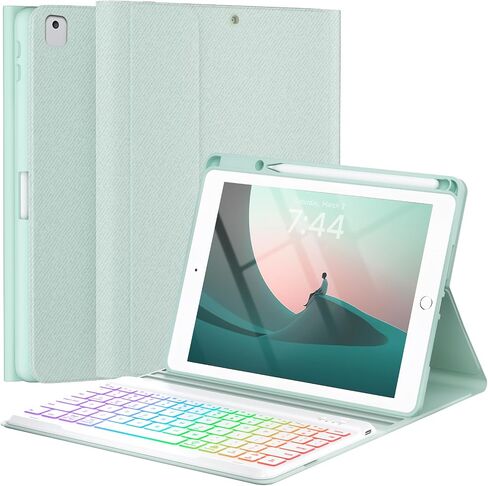 OYEEICE Keyboard Case for iPad 9th Generation - Wireless Detachable Keyboard Folio Cover with Pencil Holder for iPad 9th/8th/7th Gen 10.2 inch, iPad Pro 10.5" & iPad Air 3rd Gen - Black in Saudi Arabia