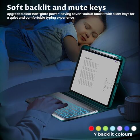 OYEEICE Keyboard Case for iPad 9th Generation - Wireless Detachable Keyboard Folio Cover with Pencil Holder for iPad 9th/8th/7th Gen 10.2 inch, iPad Pro 10.5" & iPad Air 3rd Gen - Black in Saudi Arabia