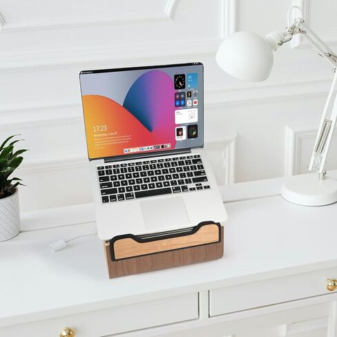 حامل كمبيوتر محمول خشبي للمكتب، حامل كمبيوتر محمول للمكتب، حامل MacBook، حامل iPad للمكتب، حامل كمبيوتر محمول خشبي لأجهزة الكمبيوتر المحمولة حتى 15 بوصة، حامل MacBook/Surface pro in Kuwait