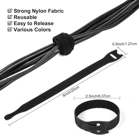 OneLeaf 60 Pcs Reusable Fastening Cable Ties with Hook and Loop, Multi-Purpose Cable Straps Wire Ties Cable Management, Adjustable Cord organizer Ties for Computer/TV/Electronics, 3 Sizes and 5 Colors in Saudi Arabia