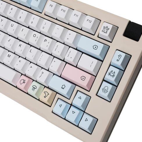 139 Keys Chalk Keycaps Dye Sub Korean Keycaps for Mechanical Keyboard White PBT Keycaps Set for MX Switches 60% 65% 75% Game Keyboard in Saudi Arabia
