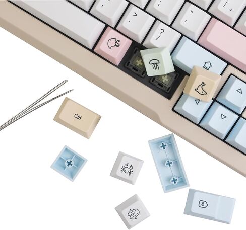 139 Keys Chalk Keycaps Dye Sub Korean Keycaps for Mechanical Keyboard White PBT Keycaps Set for MX Switches 60% 65% 75% Game Keyboard in Saudi Arabia