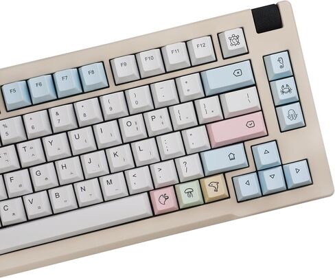 139 Keys Chalk Keycaps Dye Sub Korean Keycaps for Mechanical Keyboard White PBT Keycaps Set for MX Switches 60% 65% 75% Game Keyboard in Saudi Arabia
