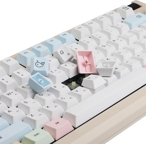 139 Keys Chalk Keycaps Dye Sub Korean Keycaps for Mechanical Keyboard White PBT Keycaps Set for MX Switches 60% 65% 75% Game Keyboard in Saudi Arabia
