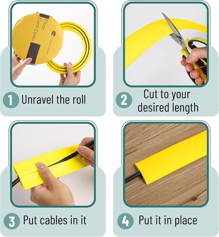 Bates- Floor Cord Cover, 6ft Cable Cover, Cord Cover Floor, Cord Protector, Floor Cable Cover, Cord Hider Floor, Extension Cord Cover, Cable Cover Floor, Cable Floor Cover, Cable Covers for Cords in Kuwait