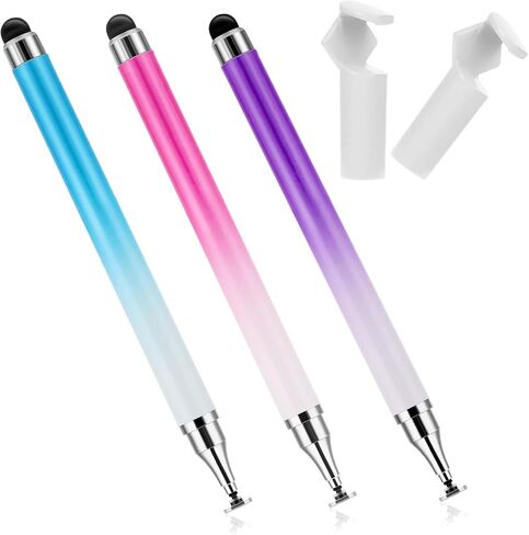 3Pcs Stylus Pens for Touch Screens, Dual-end High Sensitivity Silicone Gel Stylus Pen 2-in-1 Stylus Pen Compatible for Smartphone and Tablets All Universal Touchscreen Devices(blue+pink+purple) in Saudi Arabia