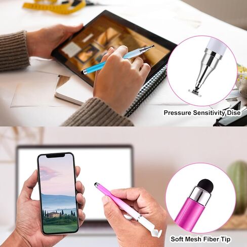 3Pcs Stylus Pens for Touch Screens, Dual-end High Sensitivity Silicone Gel Stylus Pen 2-in-1 Stylus Pen Compatible for Smartphone and Tablets All Universal Touchscreen Devices(blue+pink+purple) in Saudi Arabia