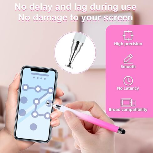 3Pcs Stylus Pens for Touch Screens, Dual-end High Sensitivity Silicone Gel Stylus Pen 2-in-1 Stylus Pen Compatible for Smartphone and Tablets All Universal Touchscreen Devices(blue+pink+purple) in Saudi Arabia