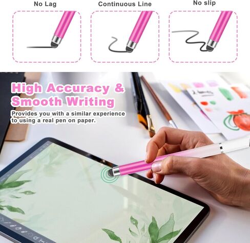 3Pcs Stylus Pens for Touch Screens, Dual-end High Sensitivity Silicone Gel Stylus Pen 2-in-1 Stylus Pen Compatible for Smartphone and Tablets All Universal Touchscreen Devices(blue+pink+purple) in Saudi Arabia