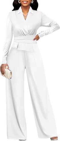 Xinlees Women's Elegant Jumpsuit Business Office Scenes Classic Solid Color Formal Jumpsuit in Saudi Arabia