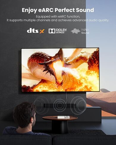 Fasgear HDMI 2.1 كابل 6.6ft 8K HDMI سلك معتمد 48 جيجابت في الثانية كابل HDMI فائق السرعة مضفر نايلون 8K @ 60 هرتز 4K @ 120 هرتز HDCP 2.3 يدعم eARC HDR10 3D Dolby متوافق مع X-box One/PS5/A-pple TV (أسود) in Saudi Arabia