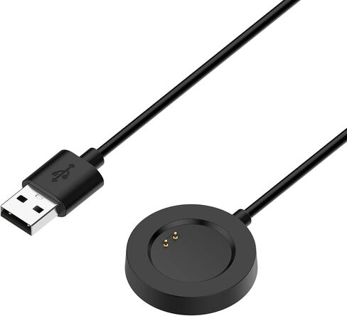 كابل شاحن مخصص لشاحن الساعة الذكية SKG V9/SKG V9 Pro بطول 3.3 قدم USB محمول بديل محطة شحن مغناطيسية متوافق مع قاعدة شاحن SKG V9/ V9 Pro (أسود وأسود) in Saudi Arabia