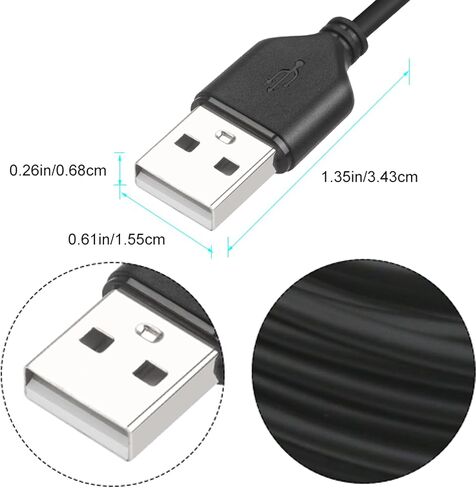 كابل USB2.0 A نحيف إلى USB A بطول 20 قدم، كابل USB2.0 طويل USB2.0 A إلى كابل شحن طويل سريع الشحن لأجهزة PS5 ولوحة المفاتيح والماوس والمزيد! قطر السلك 2.8 ملم in Saudi Arabia
