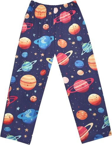 Ekouaer Pajama Pants for Boys Soft Pajama Pants Plaid Long Pj Pants Kids Cute Elastic Waist Bottoms 6-14 Years in Saudi Arabia
