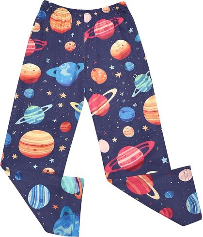 Ekouaer Pajama Pants for Boys Soft Pajama Pants Plaid Long Pj Pants Kids Cute Elastic Waist Bottoms 6-14 Years in Saudi Arabia