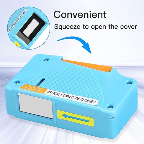 Fiber Optic Cleaning Box - FTTH Fiber Optic Cleaner for FC & SC & LC End Faces & Optical Connectors -Over 500 Times of use Anti Static Clean Tool come with Replacement Core, Blue (2 Pack) in Saudi Arabia