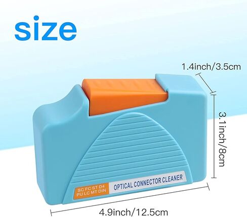 Fiber Optic Cleaning Box - FTTH Fiber Optic Cleaner for FC & SC & LC End Faces & Optical Connectors -Over 500 Times of use Anti Static Clean Tool come with Replacement Core, Blue (2 Pack) in Saudi Arabia